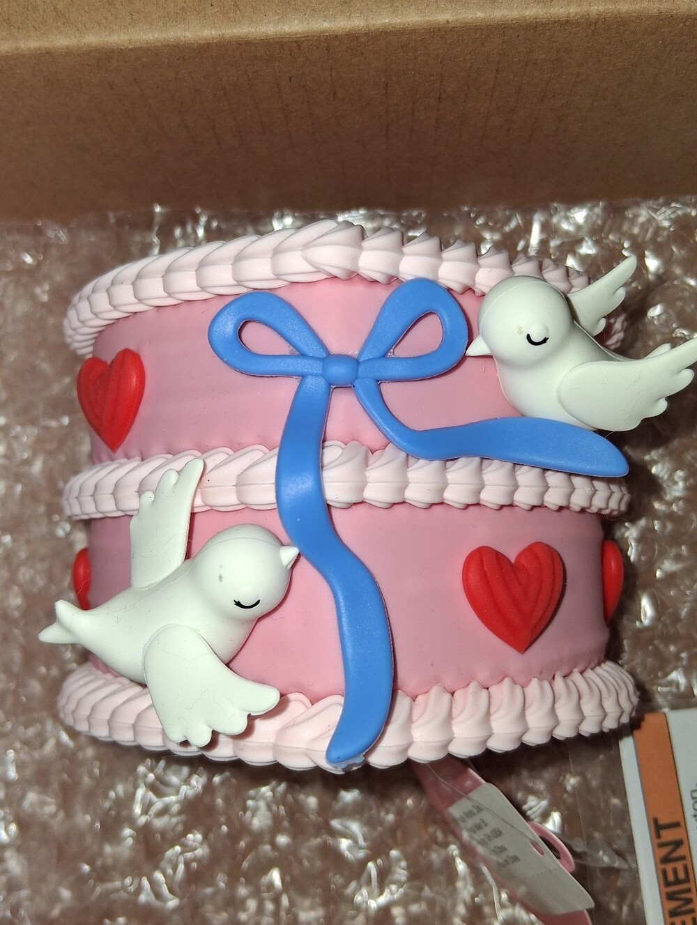 Bath & Body Works Valentine Heart & White Doves Soap Holder. Makes Sound! NWT